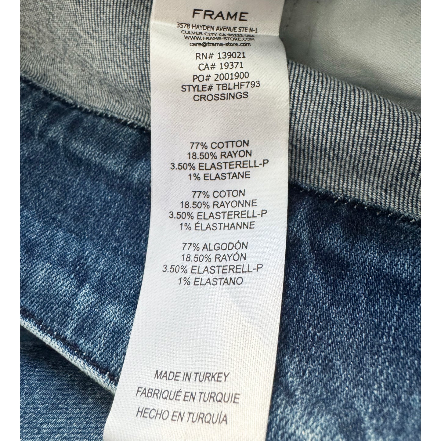Frame Triple Binding "Le High Flare" Jean in "Crossings", size 25