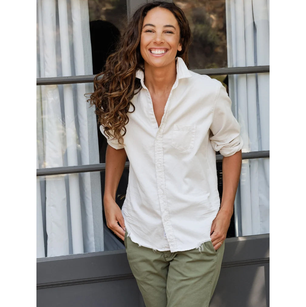 Frank & Eileen "Eileen" Shirt in Light Beige, size XXS