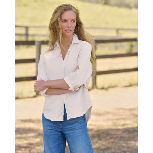 Frank & Eileen "Eileen" Shirt in Light Beige, size XXS