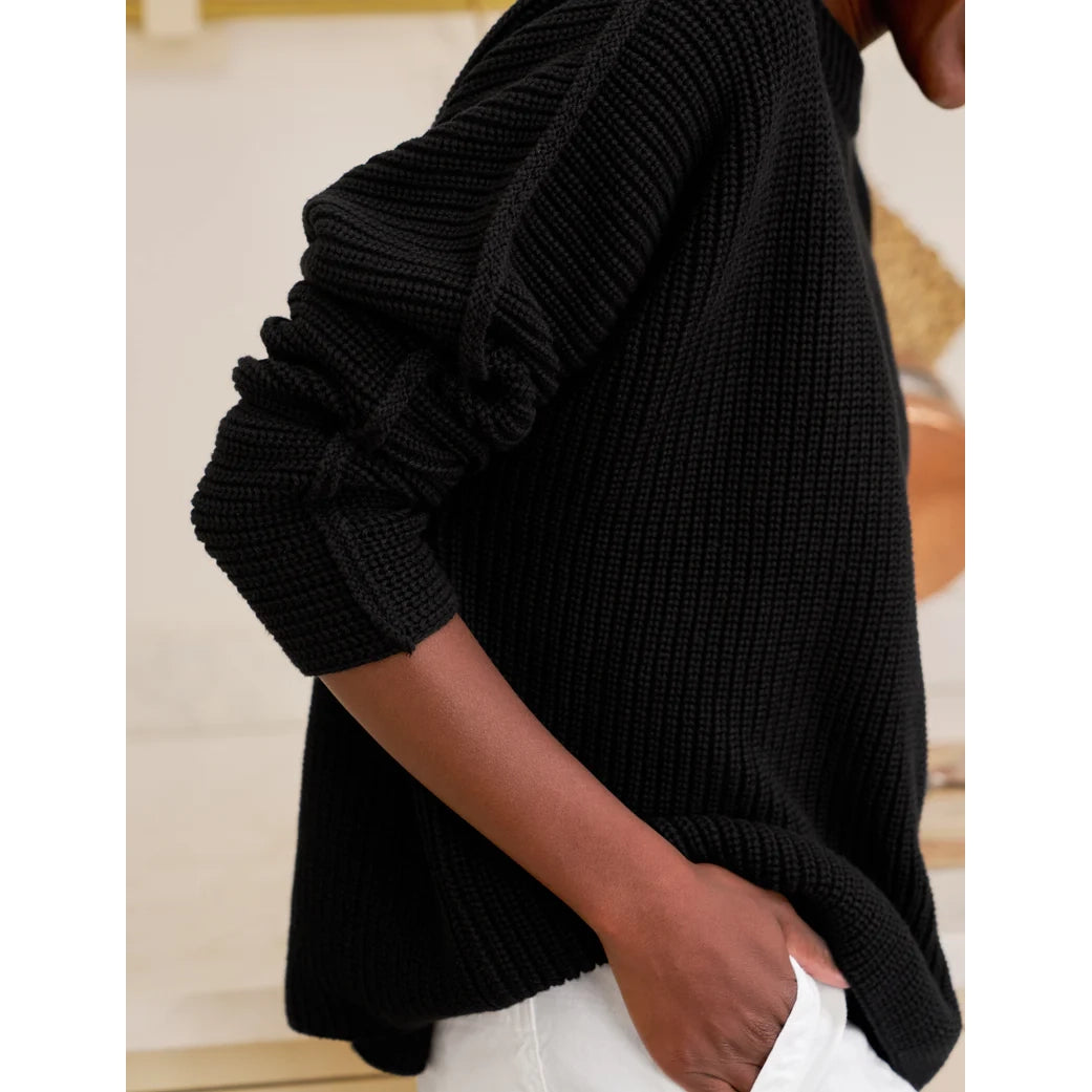 Frank & Eileen "Montecito" Sweater in Black, size Small