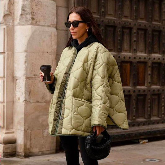 The Frankie Shop Quilted Jacket in Green, size XS/S