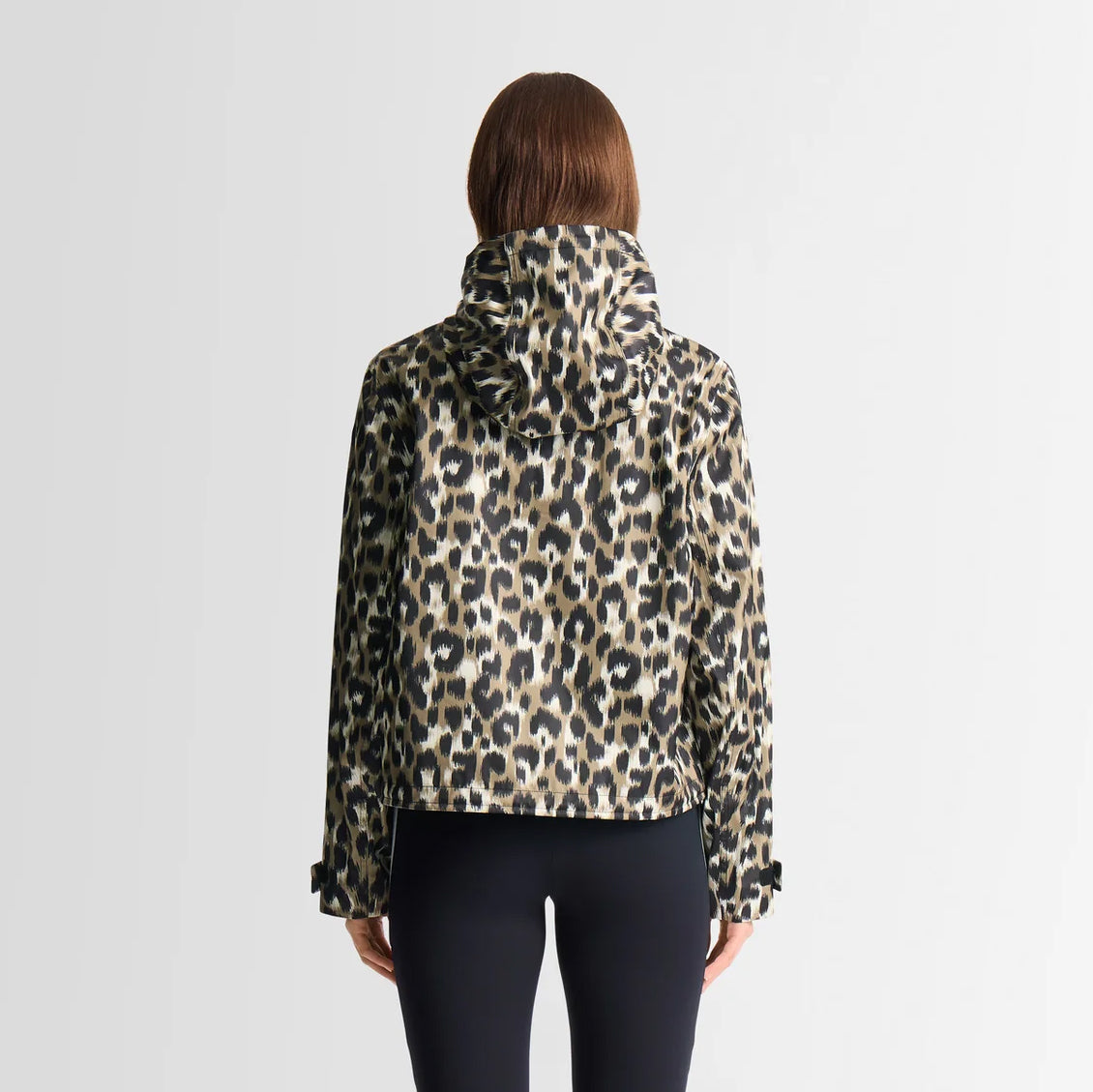 Fusalp "Kasima" Rain Jacket w Hood in Leopard Print, size 36