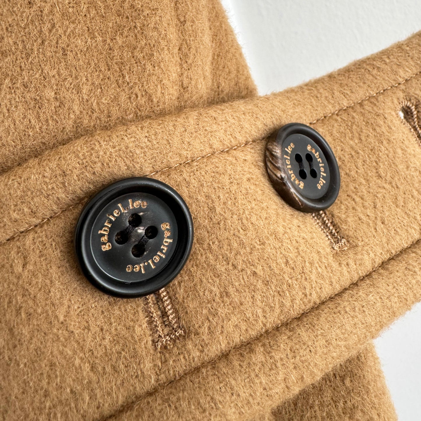 Gabriel Lee Double Breasted Coat in Camel, size Small