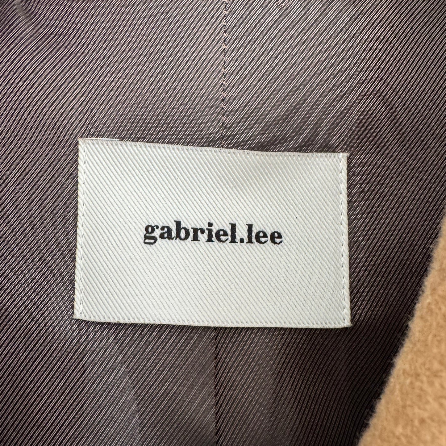 Gabriel Lee Double Breasted Coat in Camel, size Small