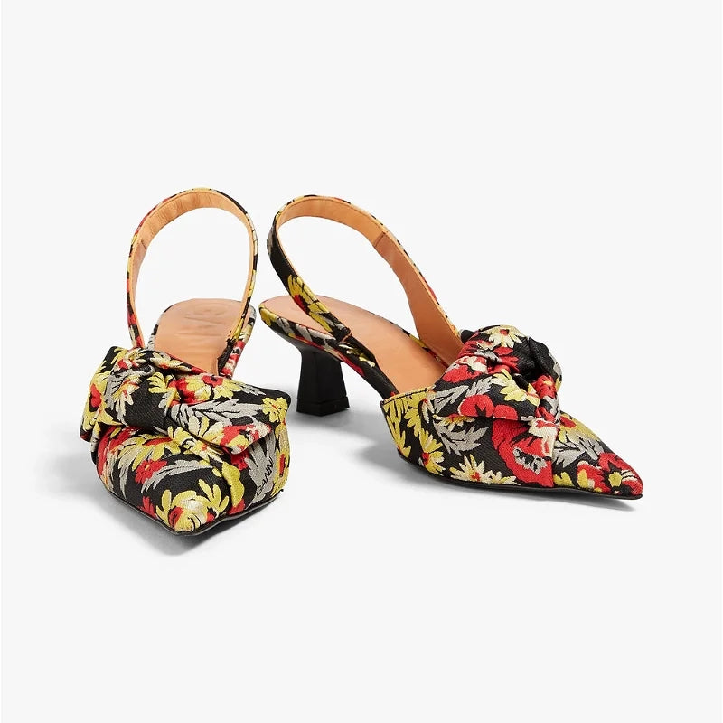 Ganni Floral Slingback Mules, size 40