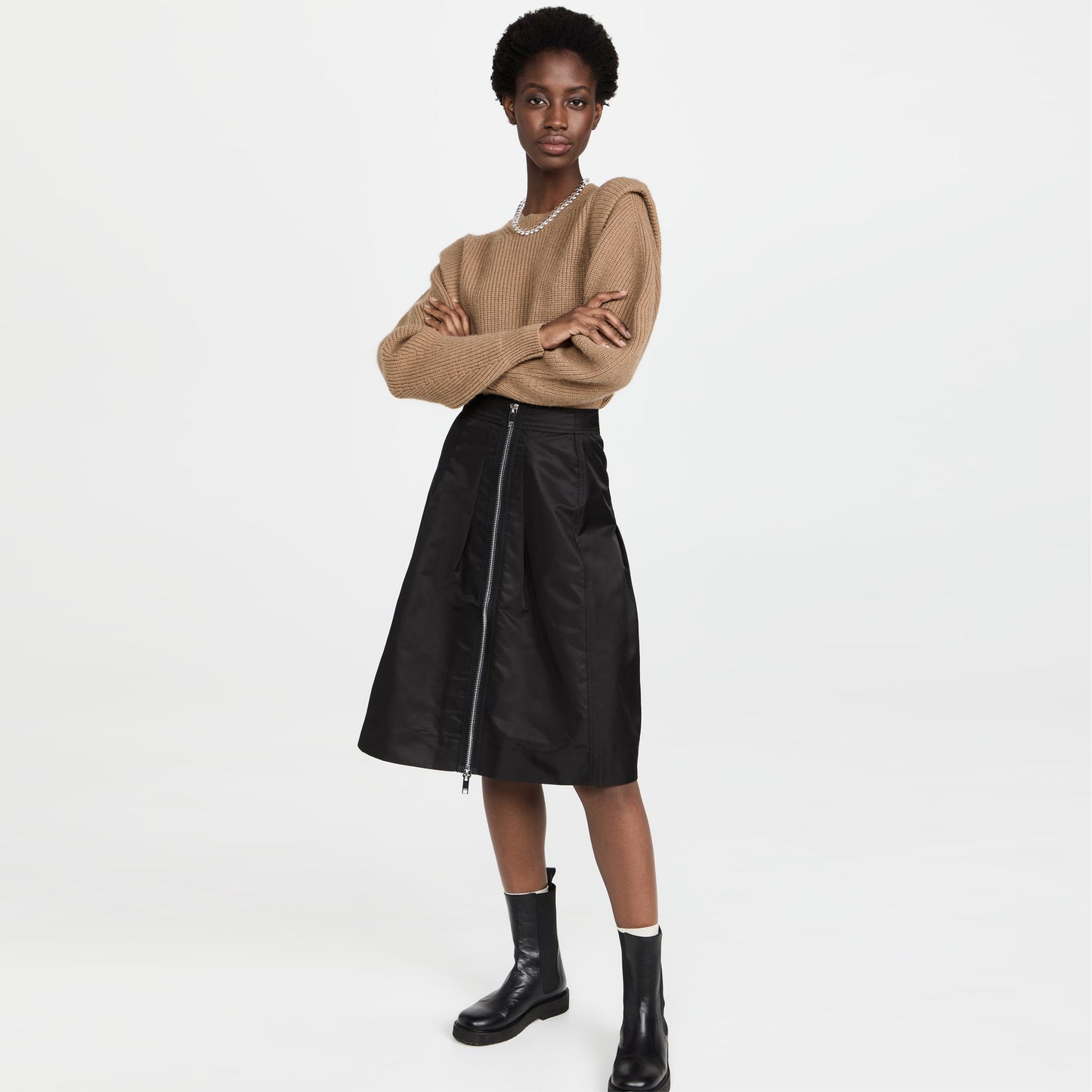 Ganni Outerwear Nylon Skirt in Black, size 38 (fits like size small)