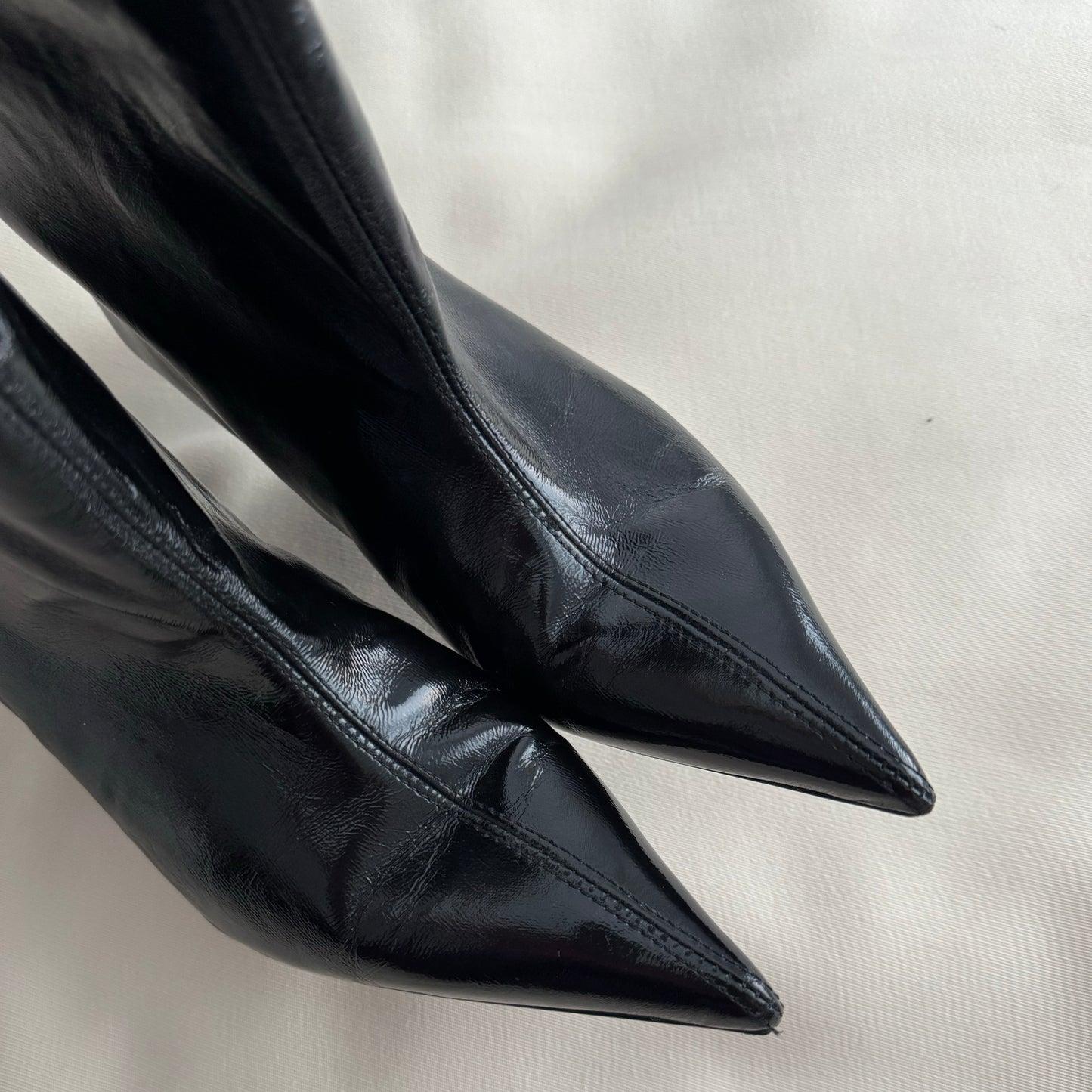 Ganni Soft Slouchy High Shaft Boot in Black, size 38