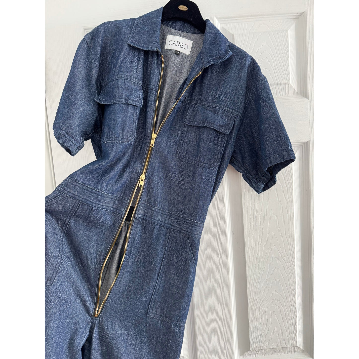 Garbo "Hey Hey" Denim Jumpsuit, size 40 (fits like a US size 4)