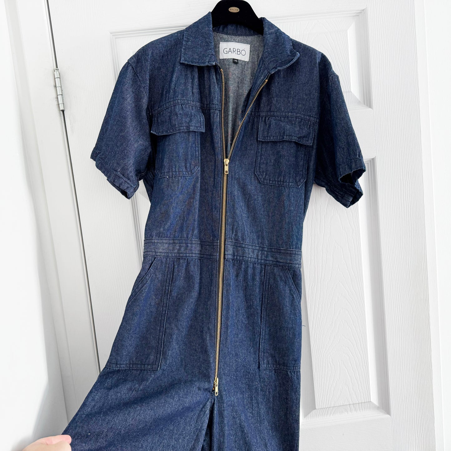 Garbo "Hey Hey" Denim Jumpsuit, size 40 (fits like a US size 4)
