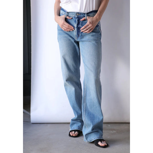 Gauchere Side Zip Jeans in Blue, size 40