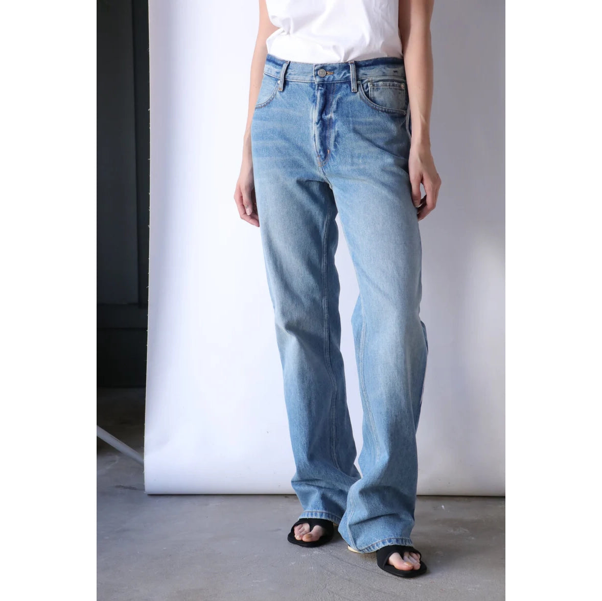 Gauchere Side Zip Jeans in Blue, size 40