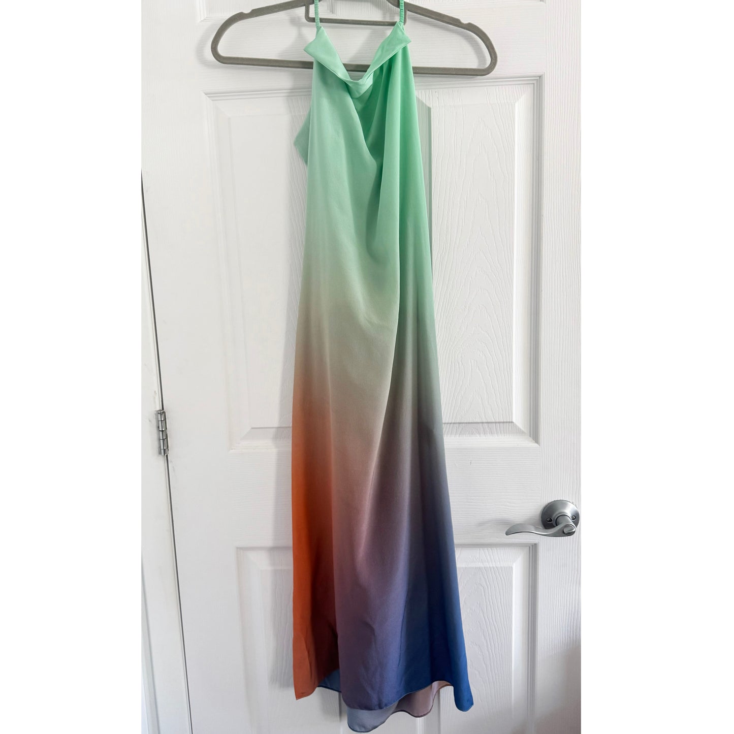 Gauchere Ombre Silk Halter Dress, size 36 (size 2) ** AS IS **