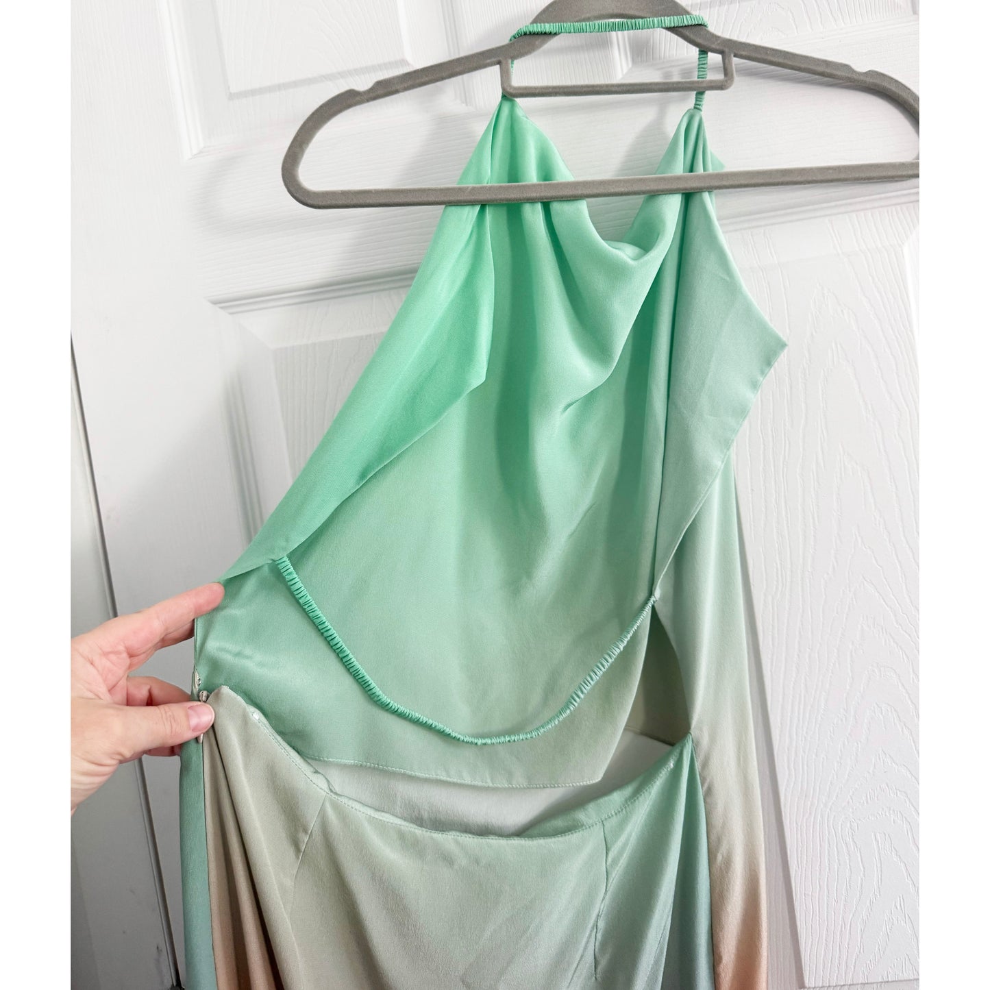 Gauchere Ombre Silk Halter Dress, size 36 (size 2) ** AS IS **