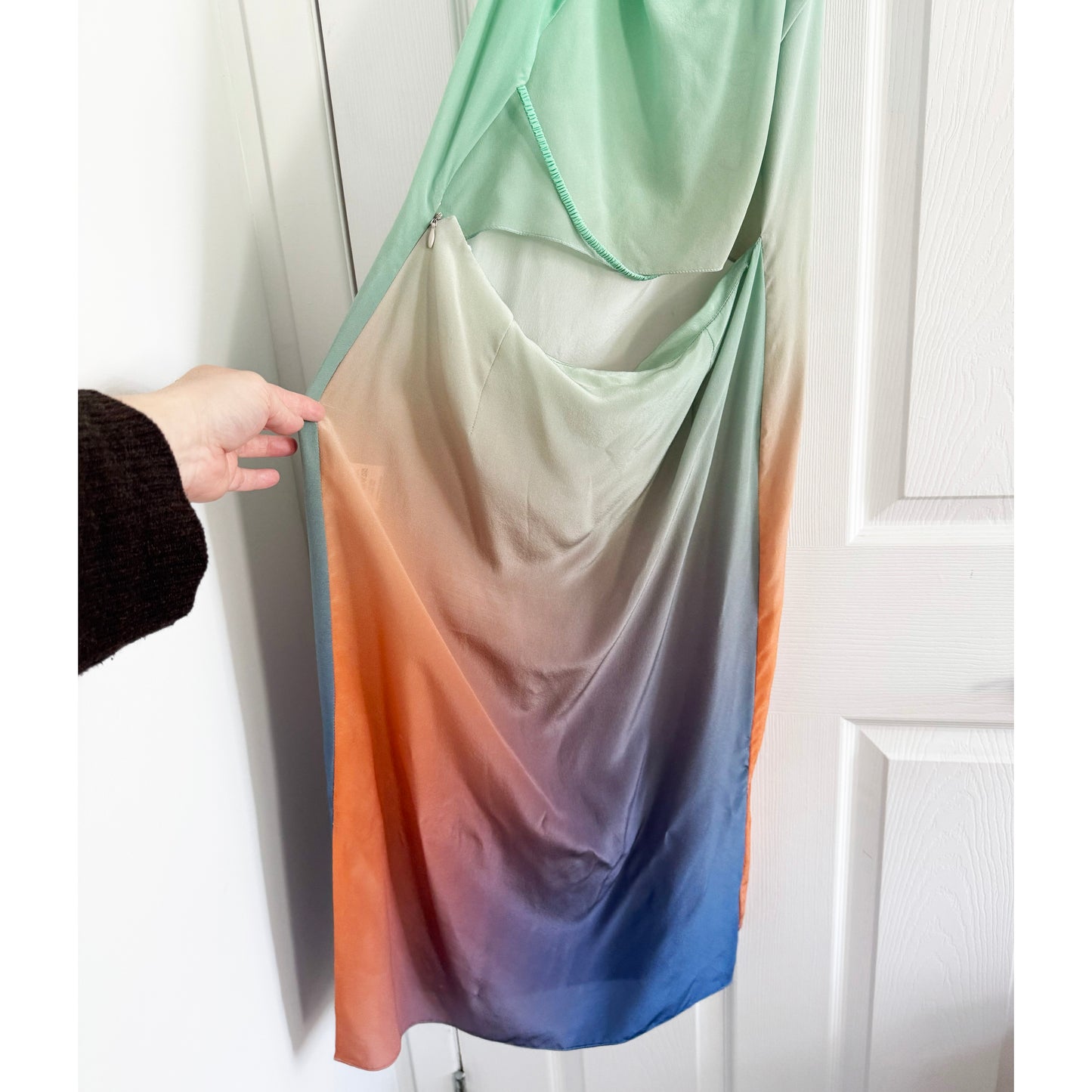 Gauchere Ombre Silk Halter Dress, size 36 (size 2) ** AS IS **