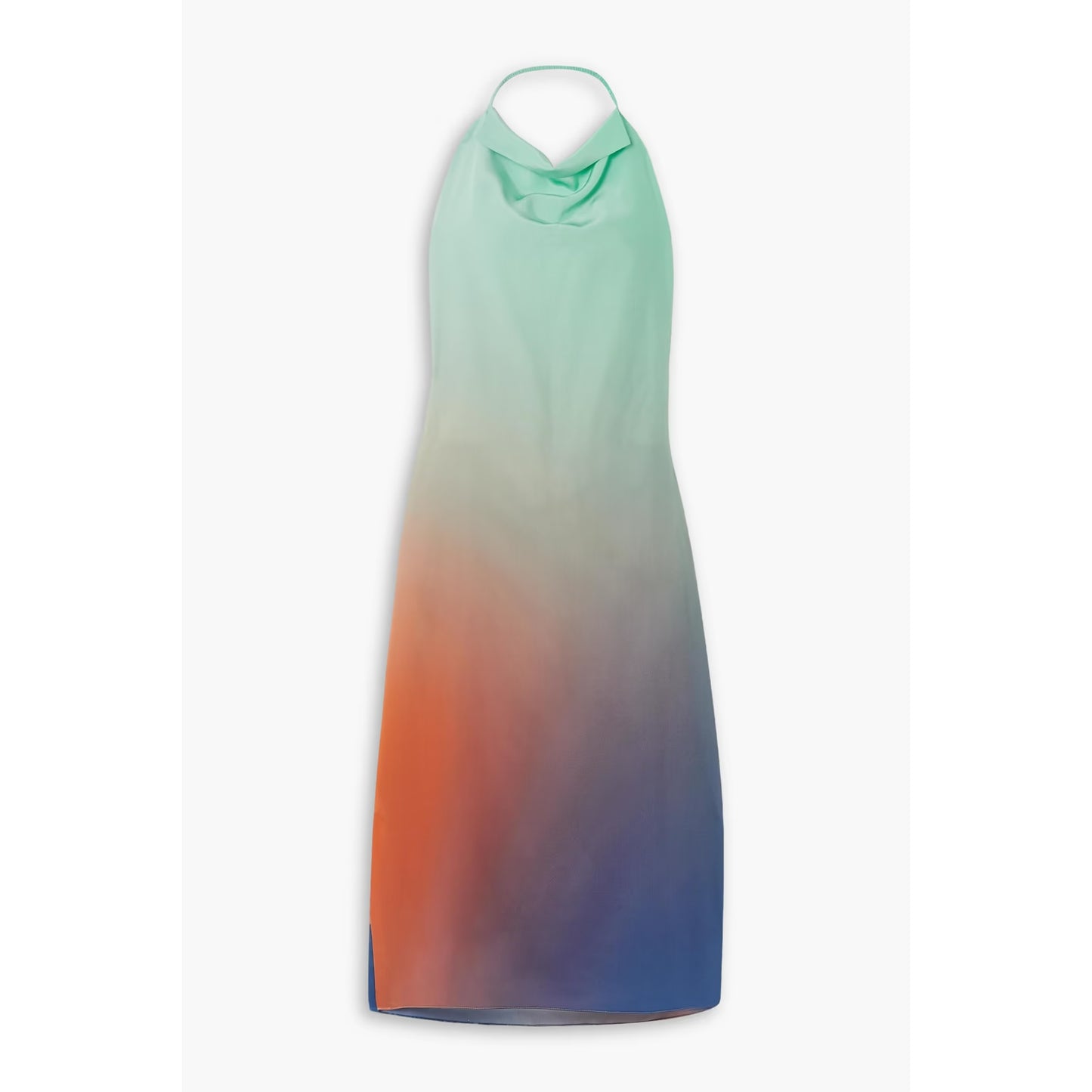 Gauchere Ombre Silk Halter Dress, size 36 (size 2) ** AS IS **