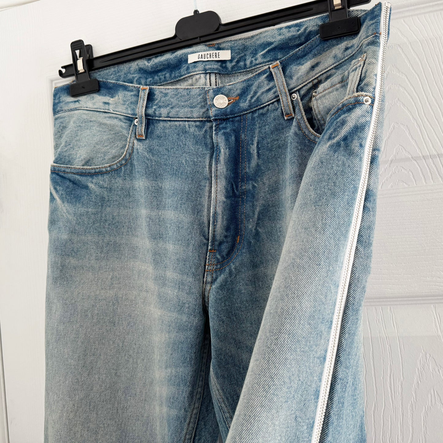 Gauchere Side Zip Jeans in Blue, size 40