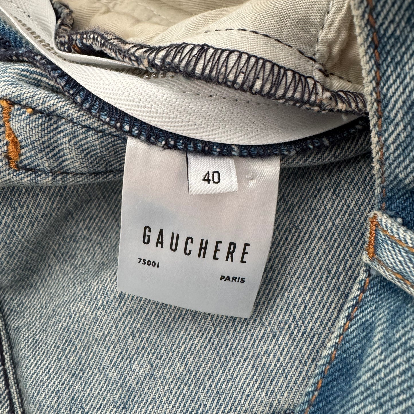 Gauchere Side Zip Jeans in Blue, size 40