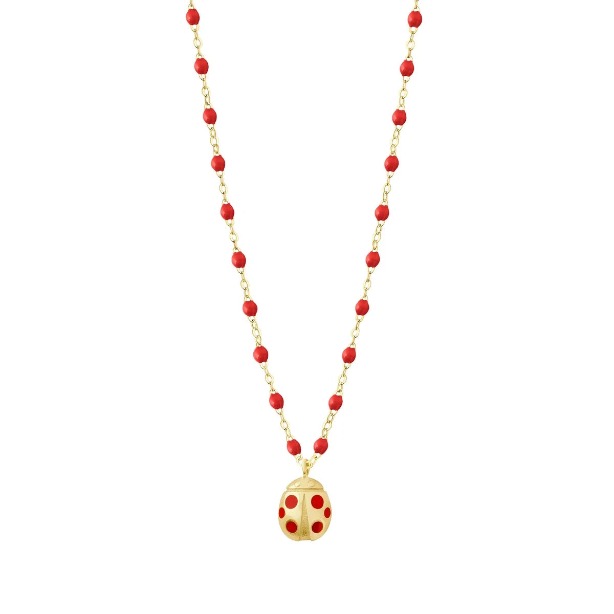 Gigi Clozeau 16.5" Necklace w Ladybug Charm in Poppy Red