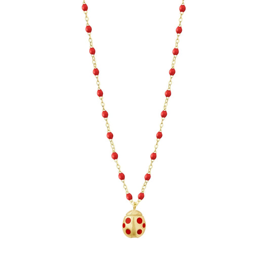 Gigi Clozeau 16.5" Necklace w Ladybug Charm in Poppy Red