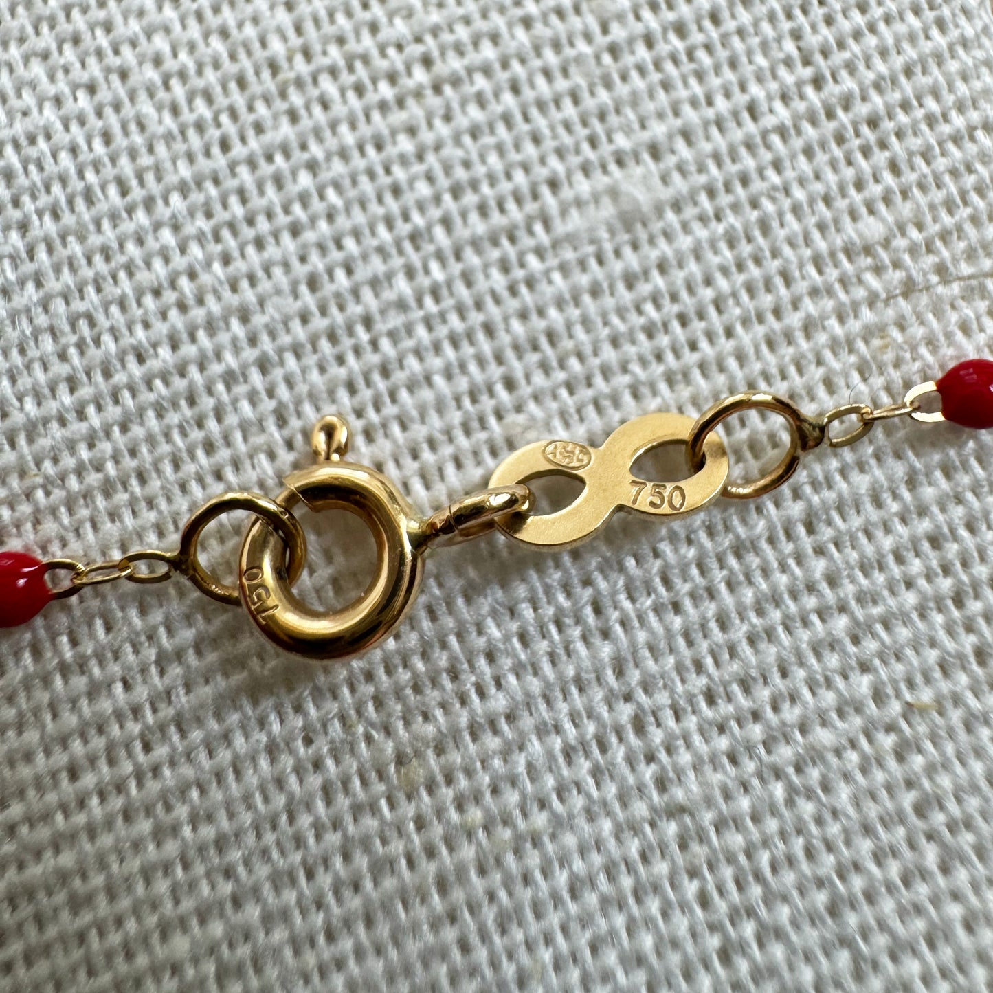 Gigi Clozeau 16.5" Necklace w Ladybug Charm in Poppy Red