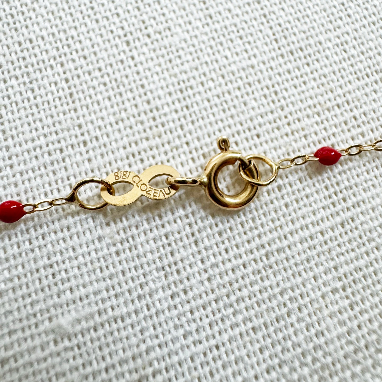 Gigi Clozeau 16.5" Necklace w Ladybug Charm in Poppy Red