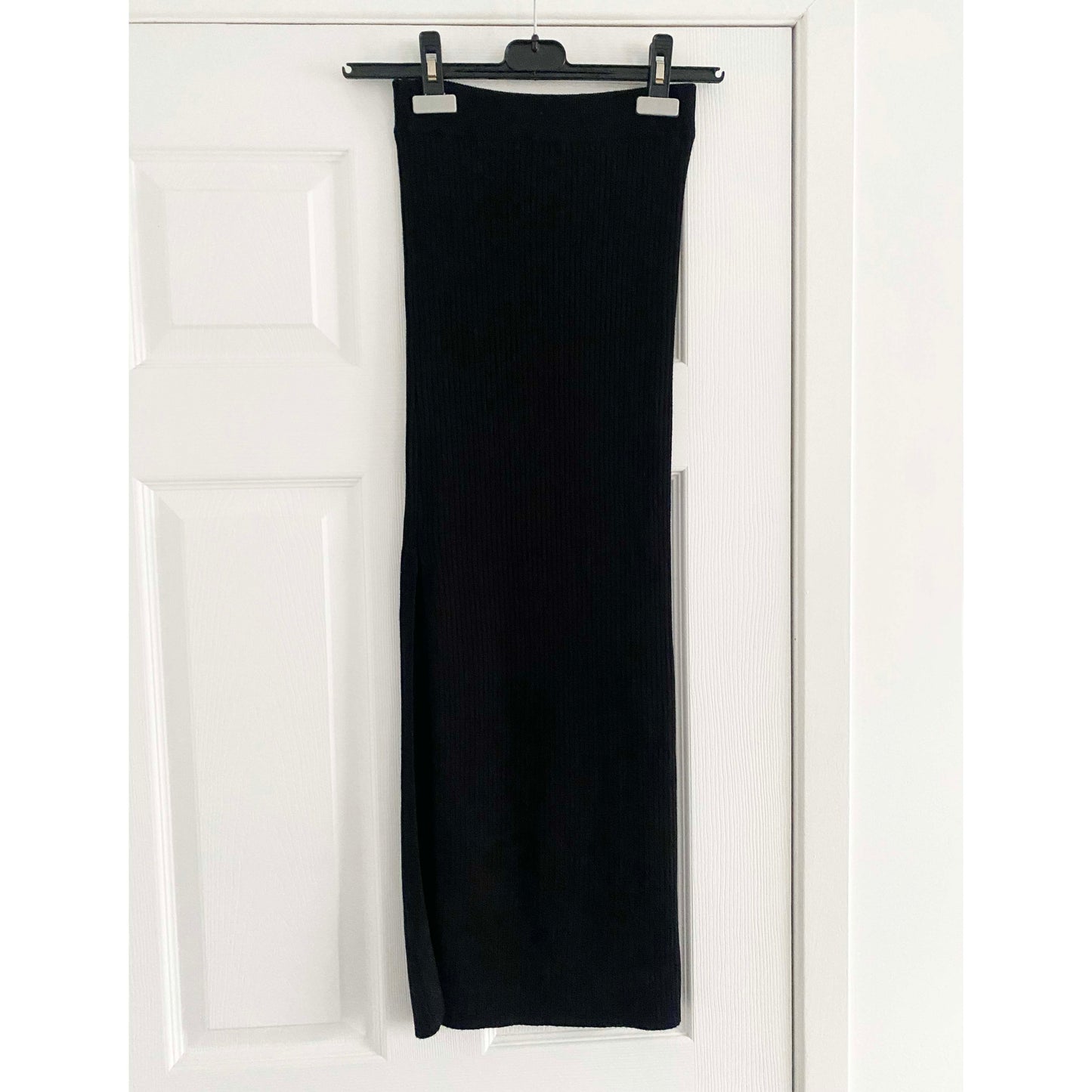 Brunette the Label Ribbed Knit Skirt in Black, size XS/S