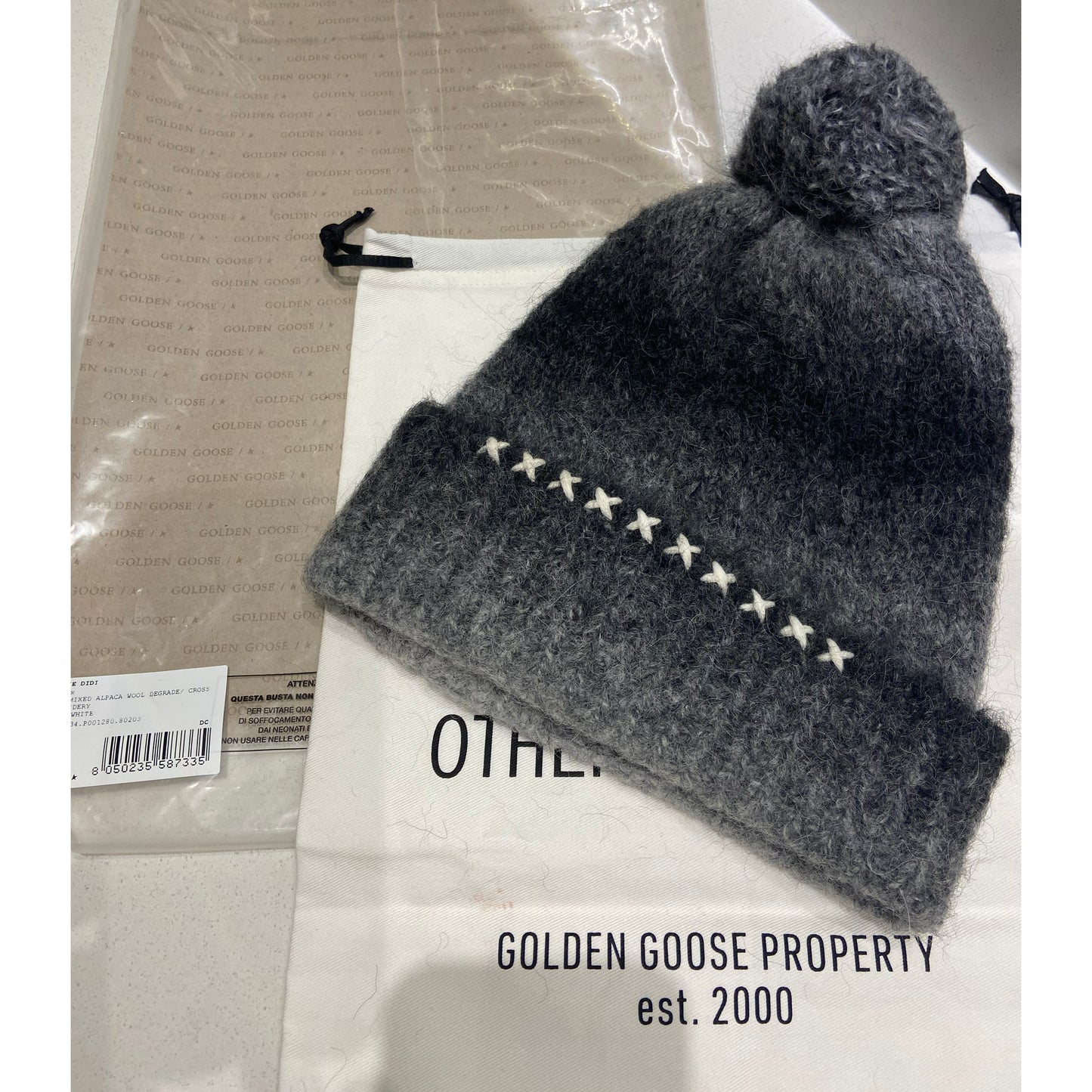 Golden Goose Degradé Alpaca Grey Beanie