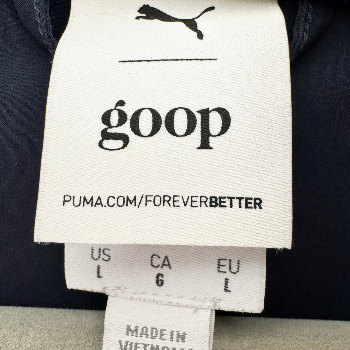 Goop x Puma "Windbreaker Training" Jumpsuit in Navy, size Large