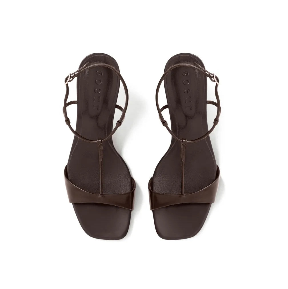 Soeur "Cecilie" Leather Sandals in Brown, size 37