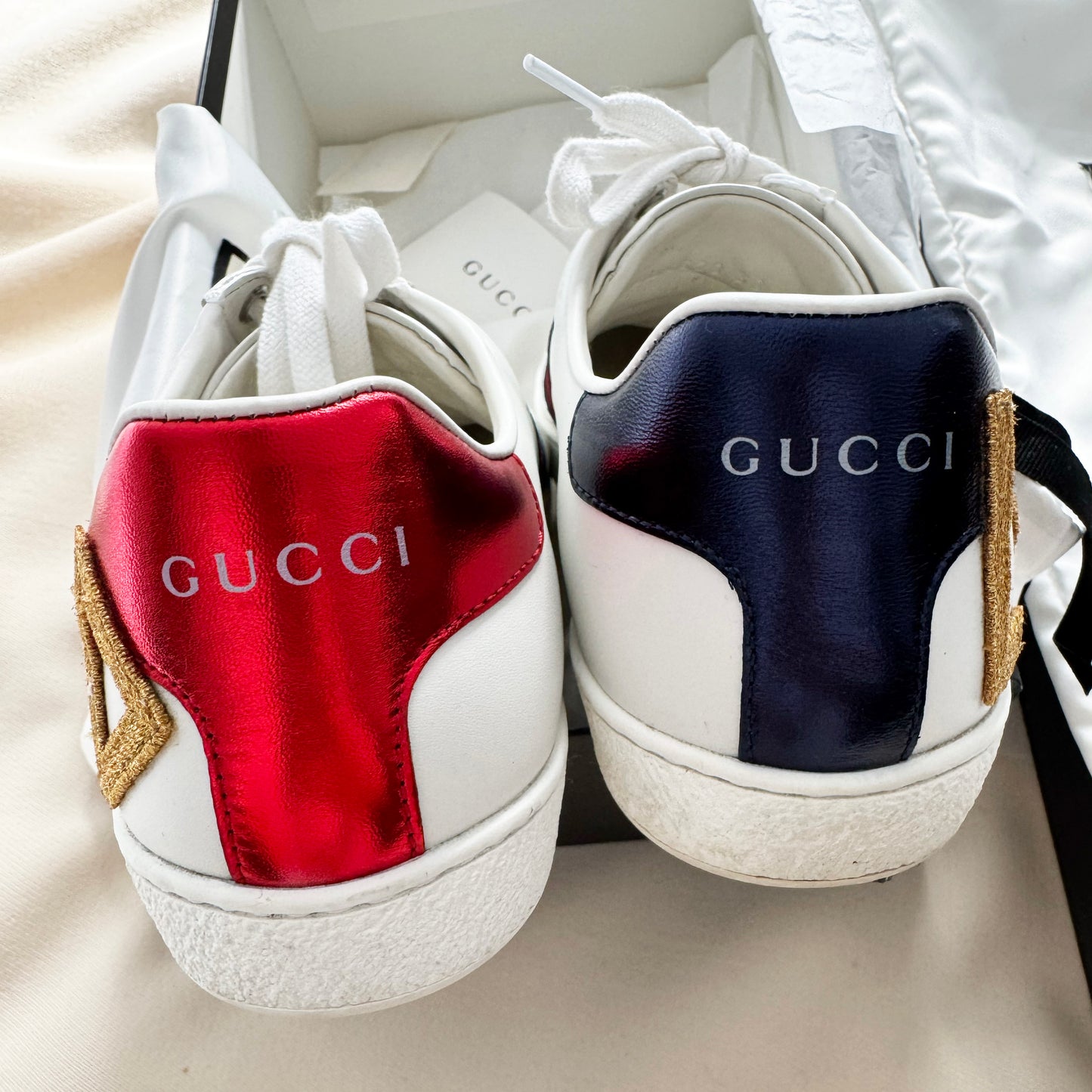 Gucci "Ace" Loved Sneakers in White, size 38 (Fits roomy, like an 8.5)