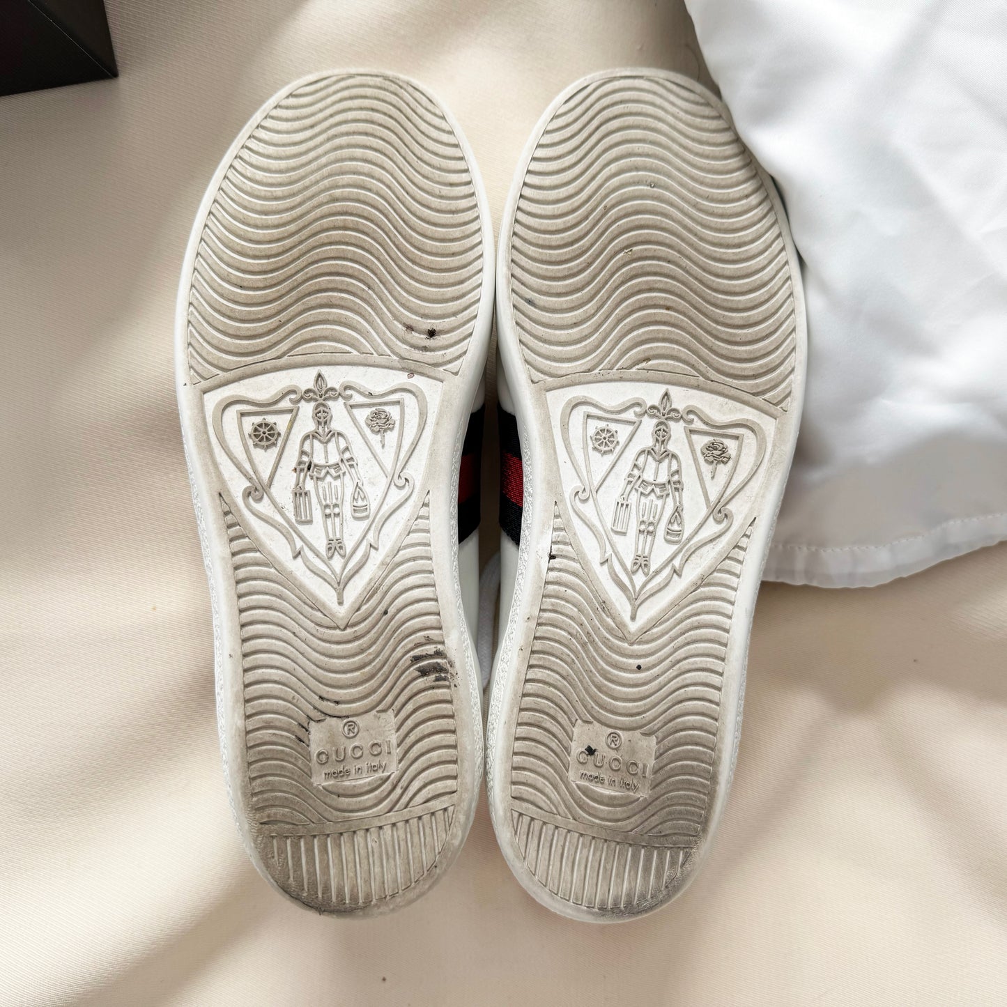 Gucci "Ace" Loved Sneakers in White, size 38 (Fits roomy, like an 8.5)