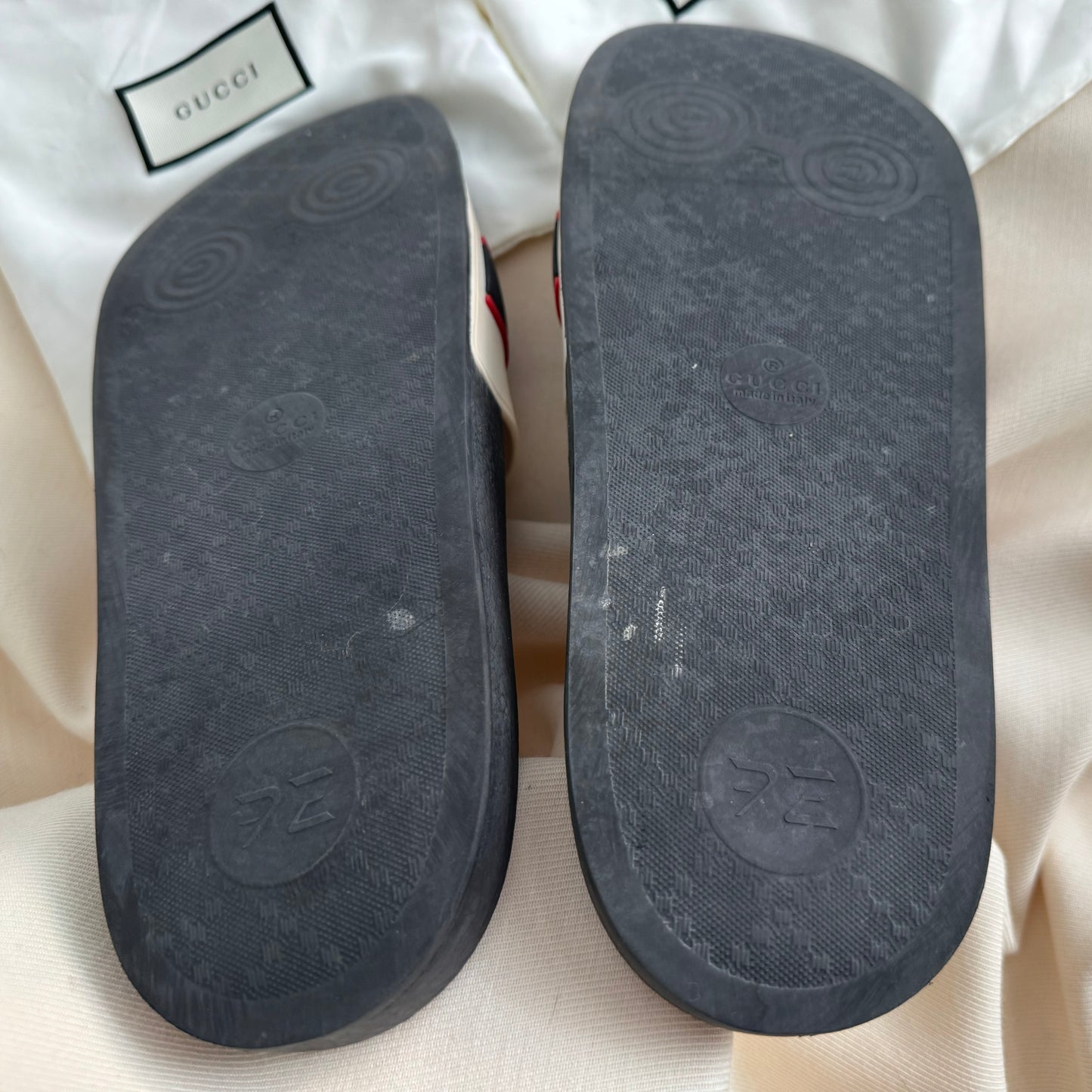 ** MENS ** GUCCI Pursuit Rubber Slides, size 14