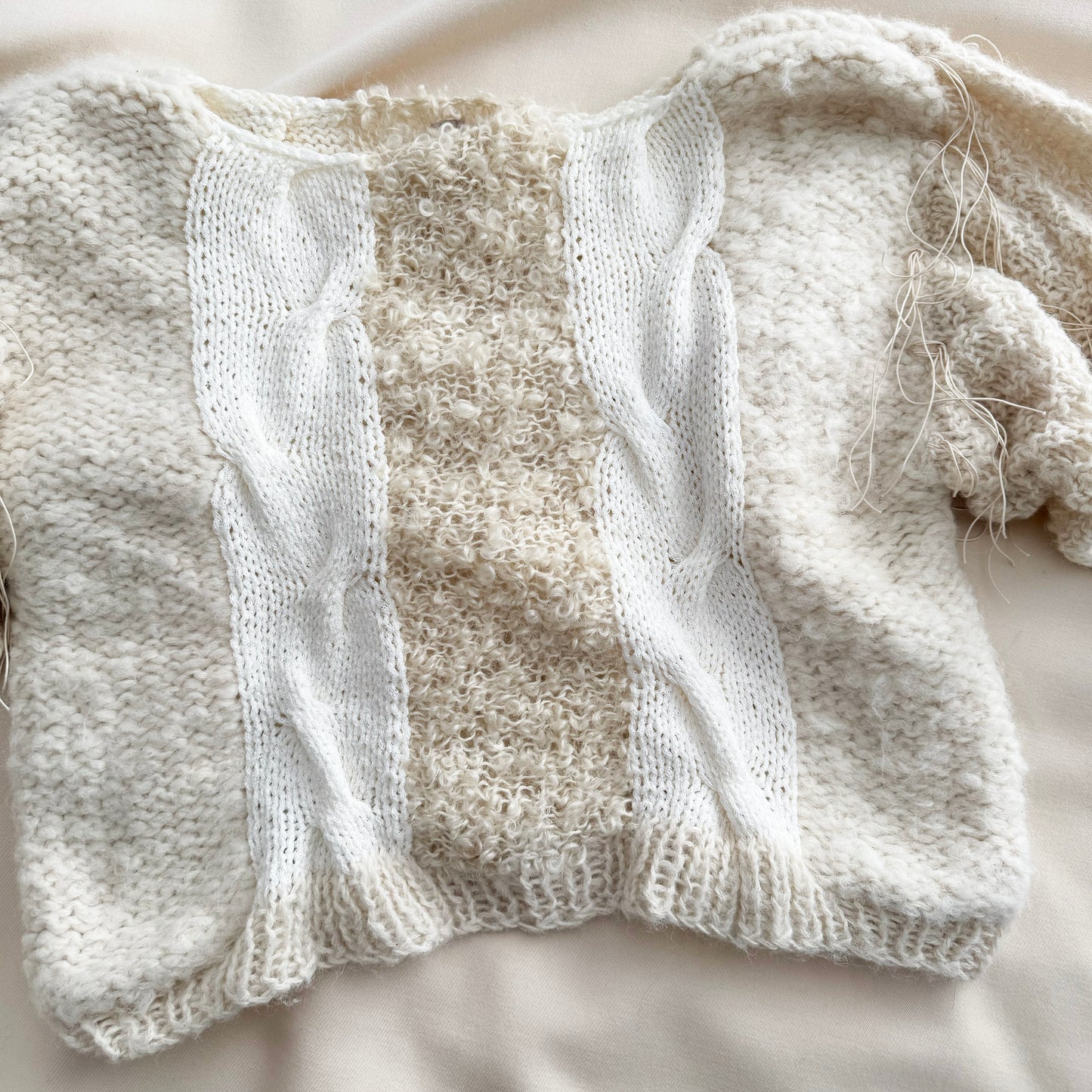 Gudrun & Gudrun Cable Knit Sweater in Beige/White - fits Medium ish