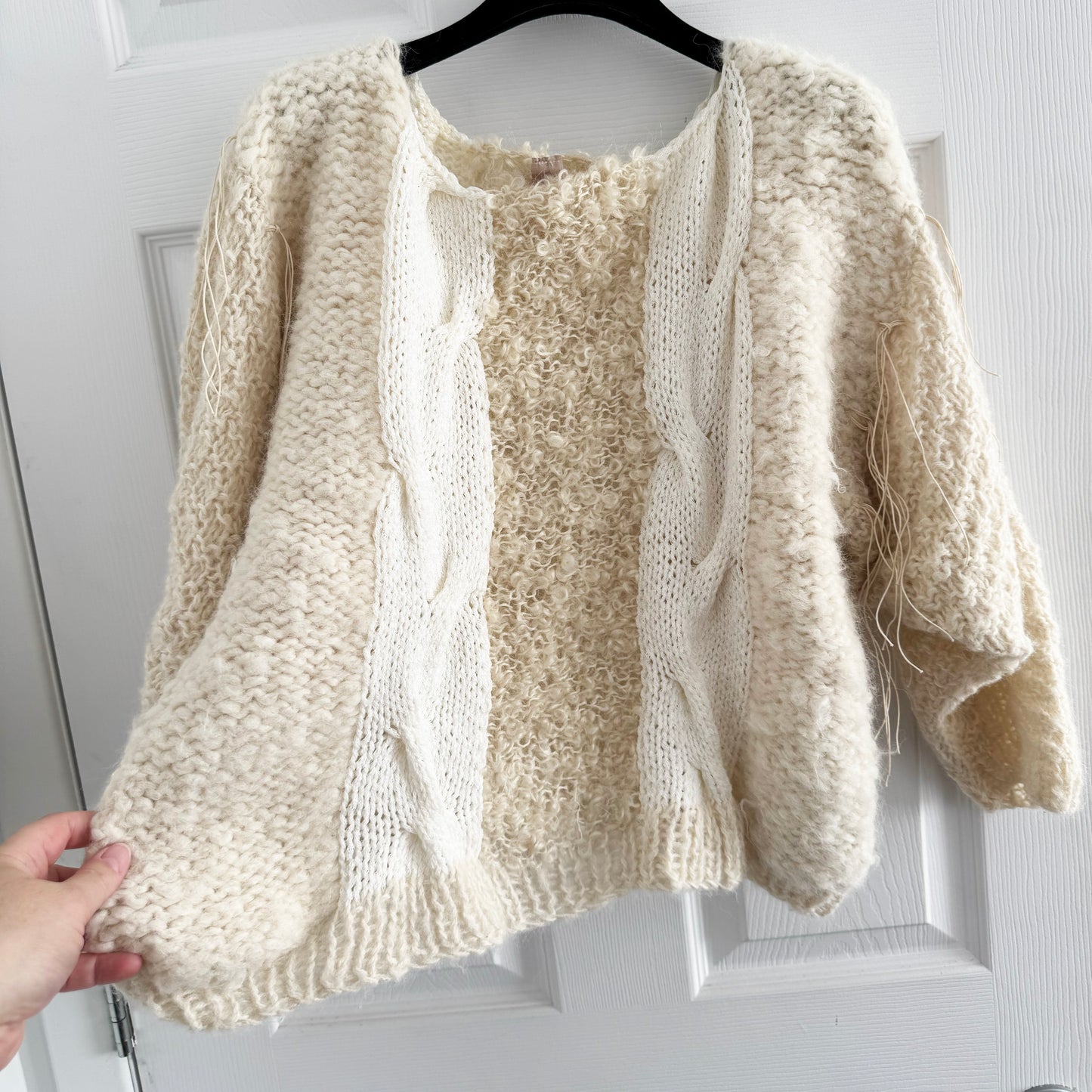 Gudrun & Gudrun Cable Knit Sweater in Beige/White - fits Medium ish