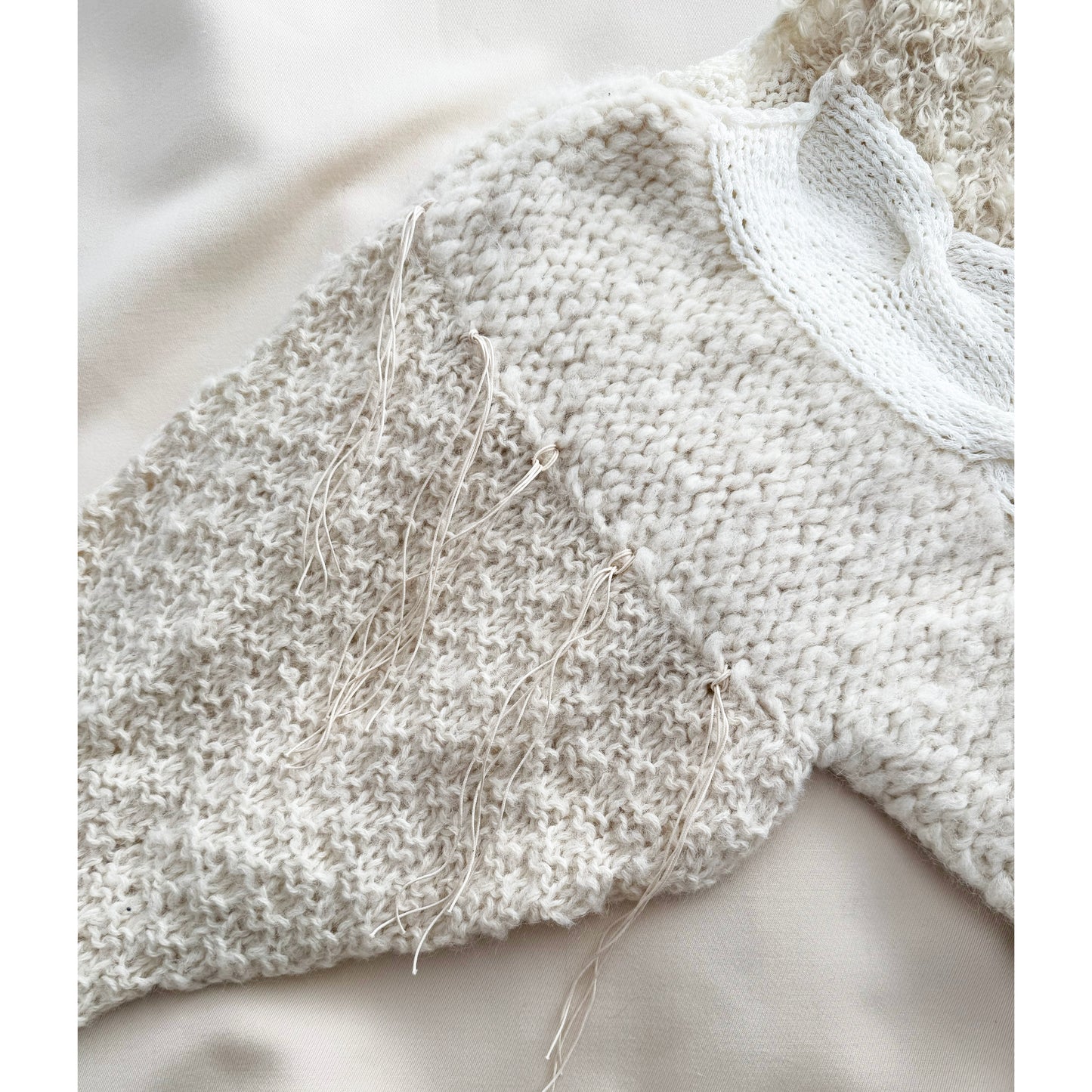 Gudrun & Gudrun Cable Knit Sweater in Beige/White - fits Medium ish