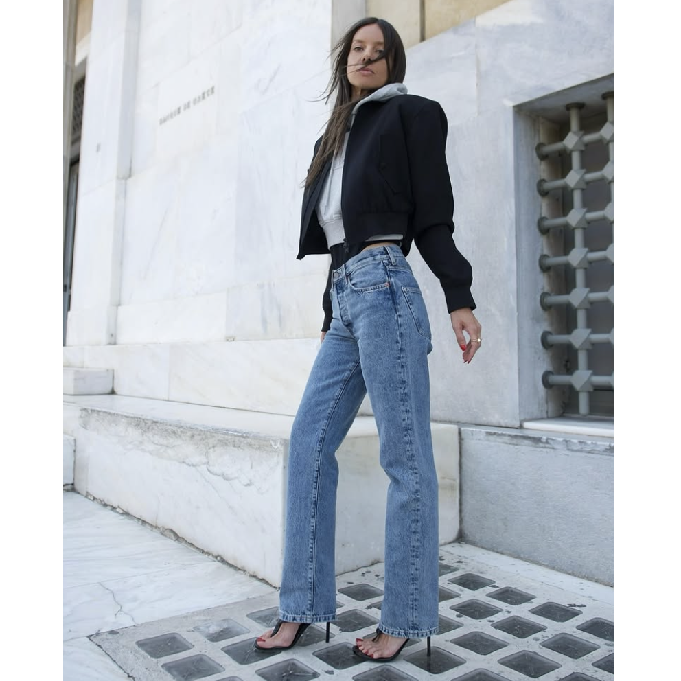 Wardrobe NYC x H&M Straight Leg Jeans in Blue, size 4