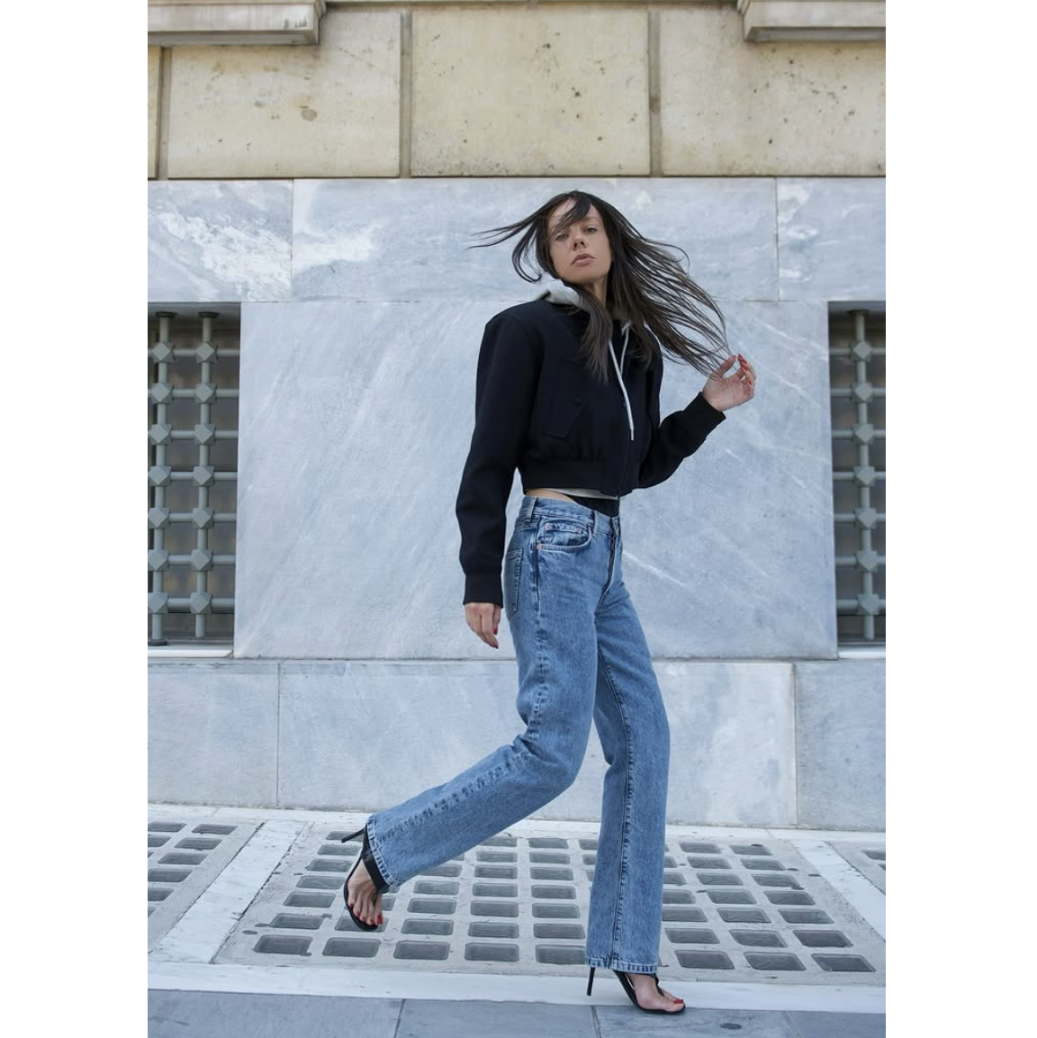 Wardrobe NYC x H&M Straight Leg Jeans in Blue, size 4