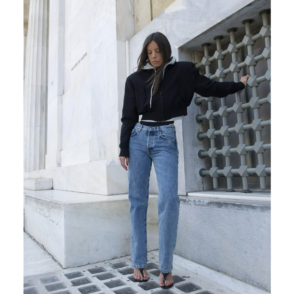 Wardrobe NYC x H&M Straight Leg Jeans in Blue, size 4