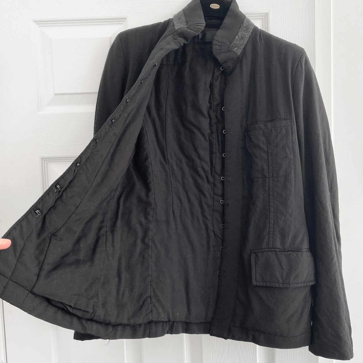 Haider Ackermann Hook-Front Black Jacket, size 40