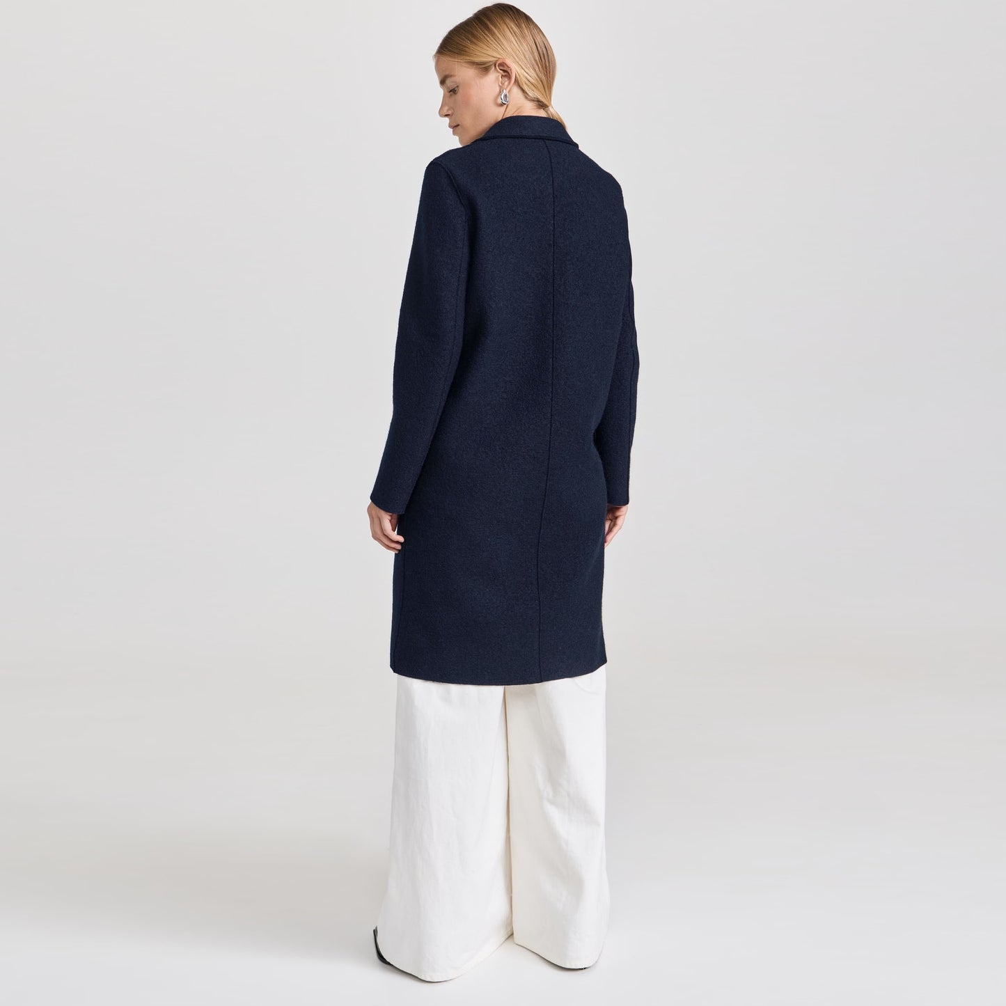 Manteau Cocoon en laine pressée Harris Wharf en Bordeaux, taille 46IT (convient à la taille grande)