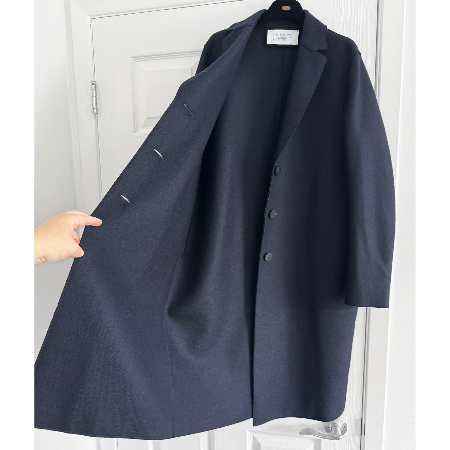 Manteau Cocoon en laine pressée Harris Wharf en Bordeaux, taille 46IT (convient à la taille grande)