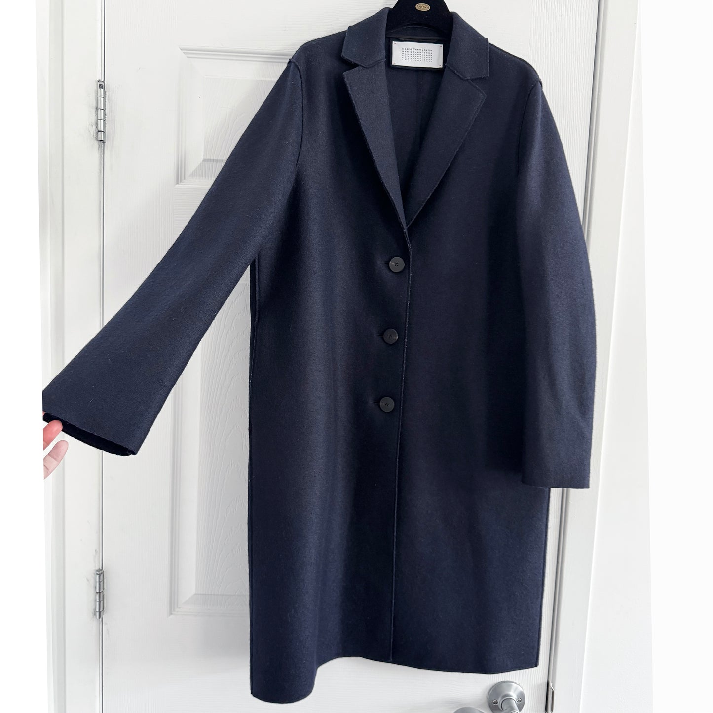 Manteau Cocoon en laine pressée Harris Wharf en Bordeaux, taille 46IT (convient à la taille grande)