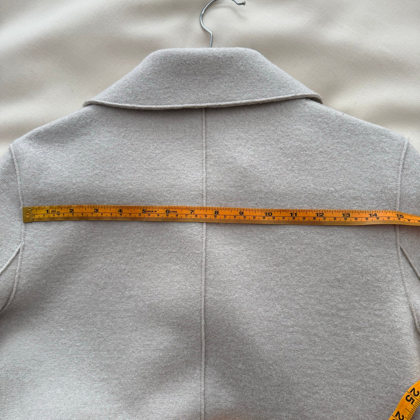 Harris Wharf Double Breasted Wool Pea Coat in Ivory, size 42IT (fits size Small)