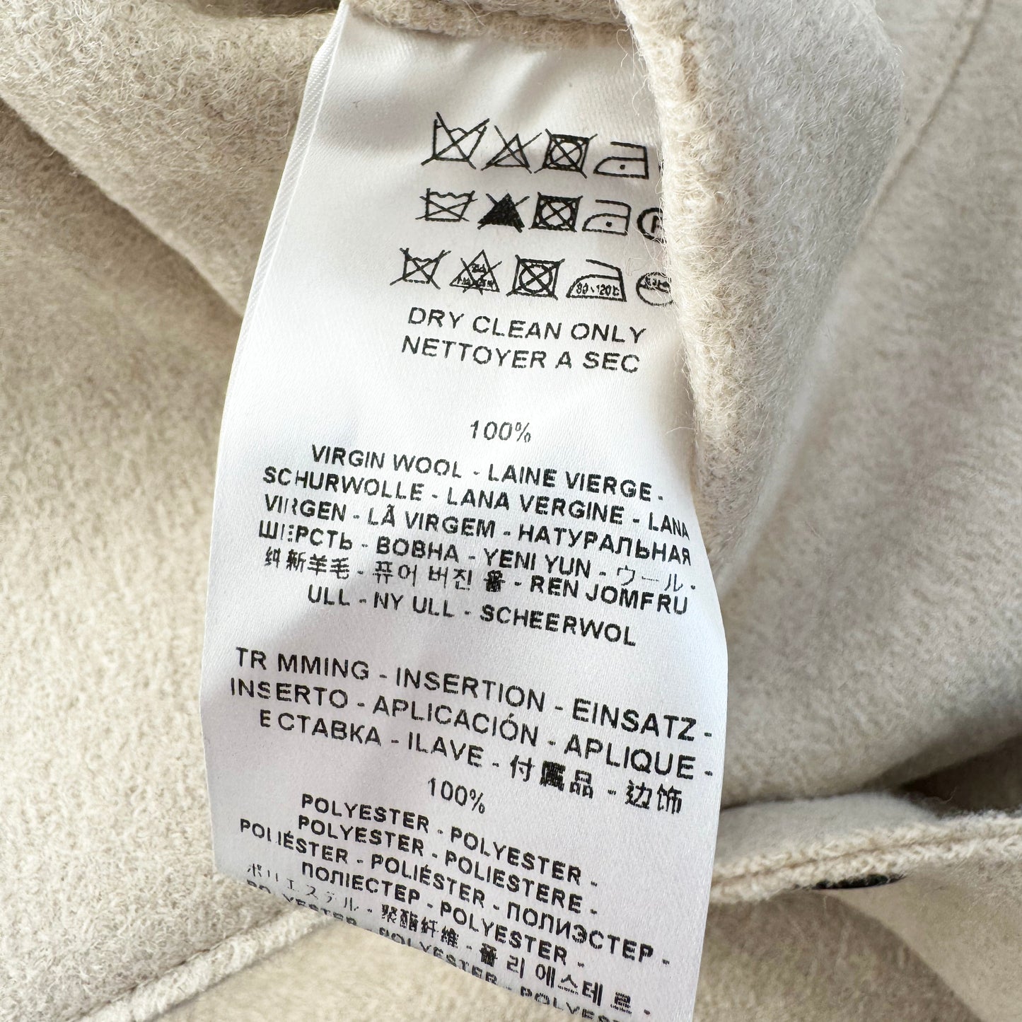 Harris Wharf Double Breasted Wool Pea Coat in Ivory, size 42IT (fits size Small)