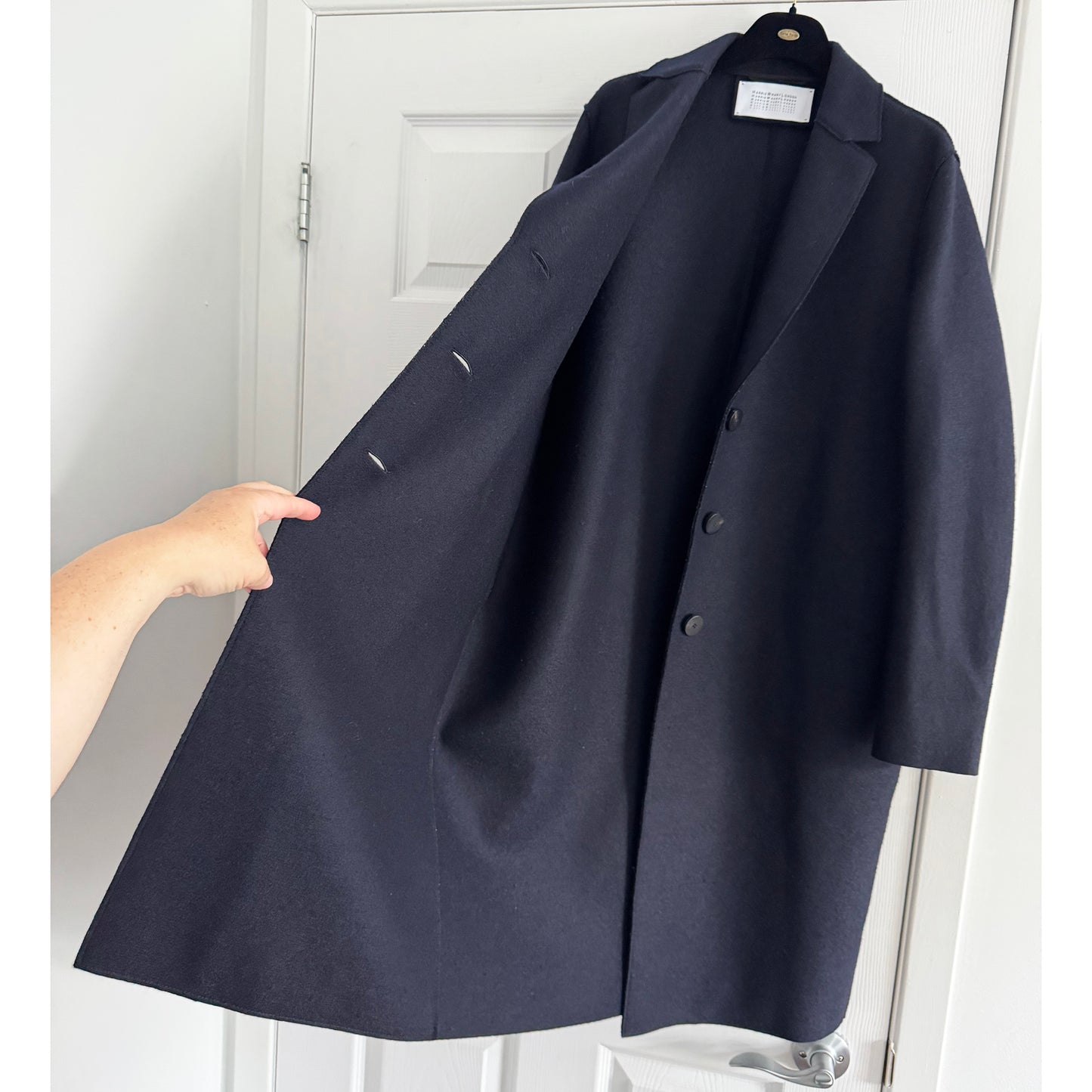 Manteau Cocoon en laine pressée Harris Wharf en Bordeaux, taille 46IT (convient à la taille grande)
