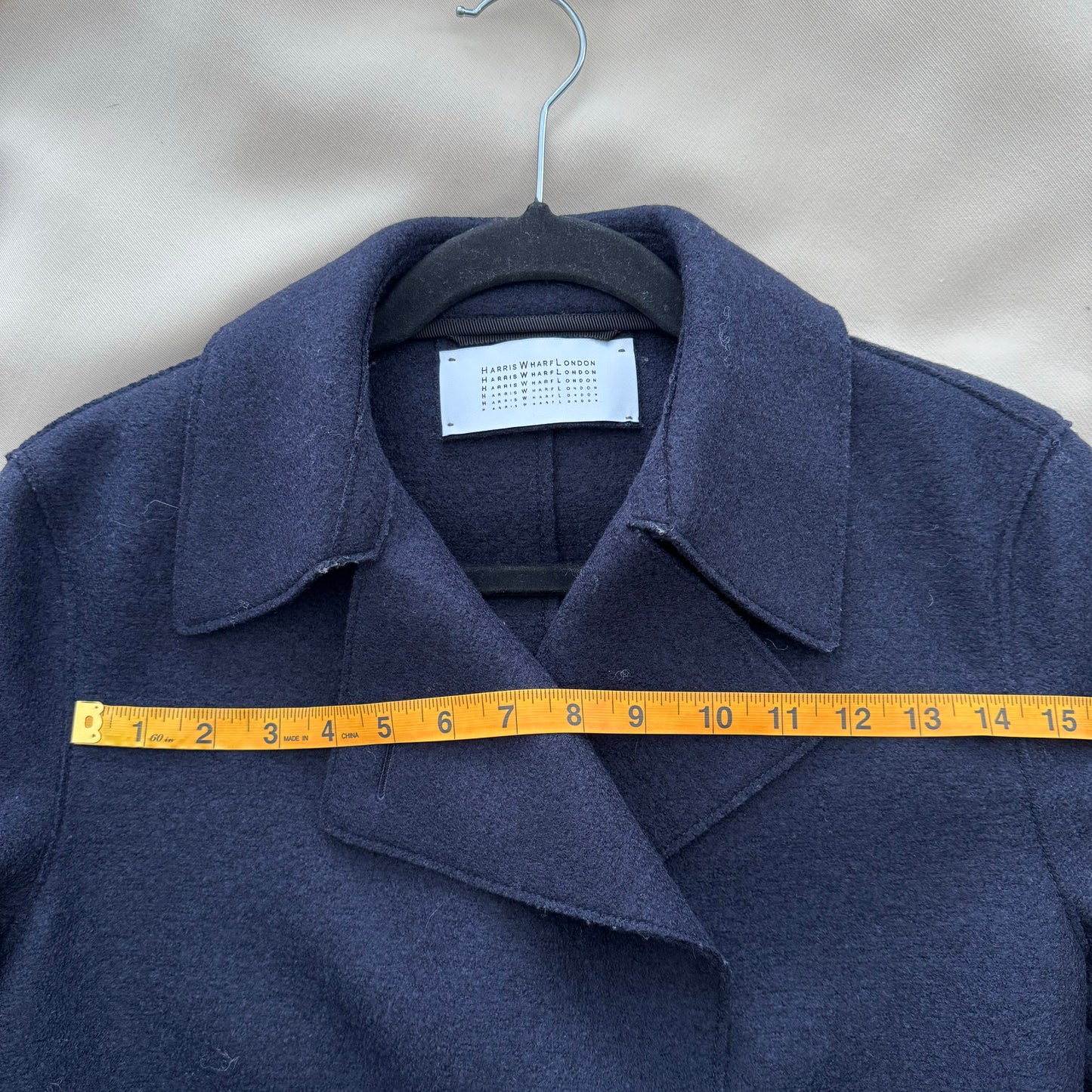 Harris Wharf Pressed Wool Pea Coat in Navy, size 48IT (fits like 10 ish?)