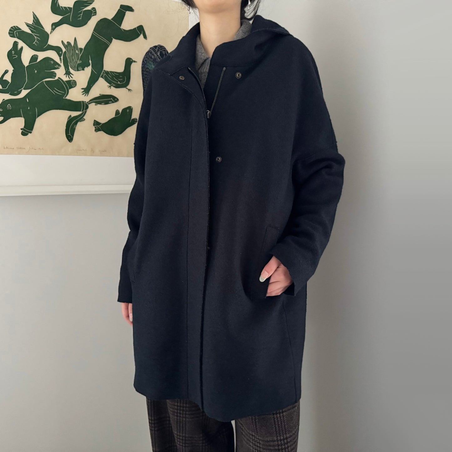 Harris Wharf Pressed Wool Jacket with Hood, size 40IT (fits like size Small)