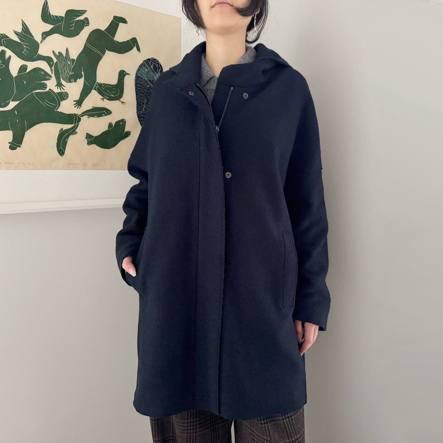 Harris Wharf Pressed Wool Jacket with Hood, size 40IT (fits like size Small)