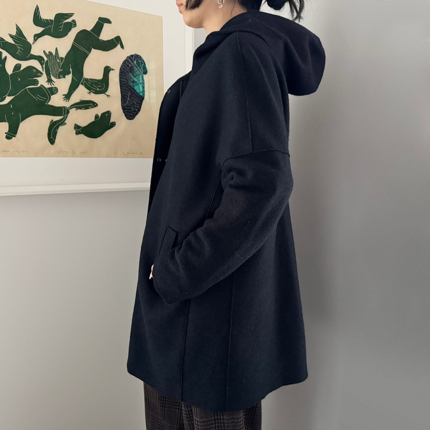 Harris Wharf Pressed Wool Jacket with Hood, size 40IT (fits like size Small)