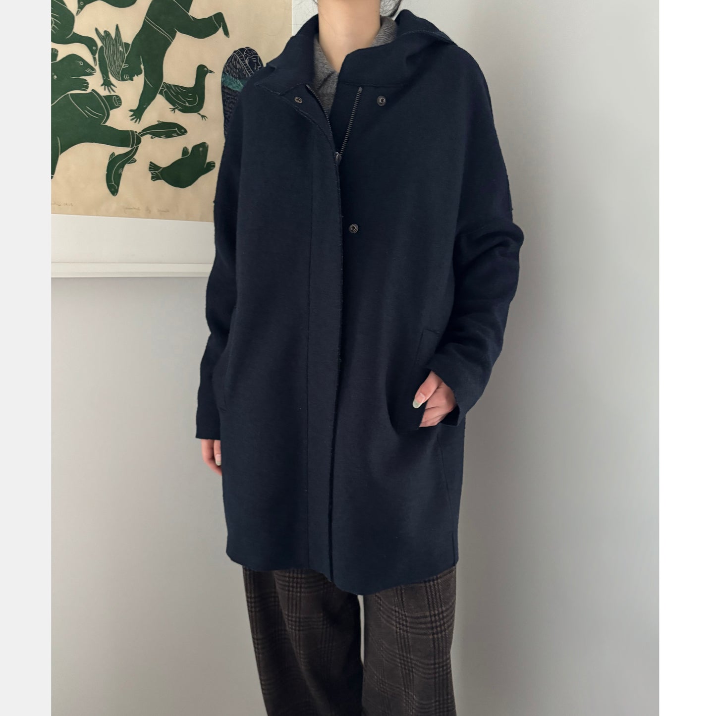 Harris Wharf Pressed Wool Jacket with Hood, size 40IT (fits like size Small)